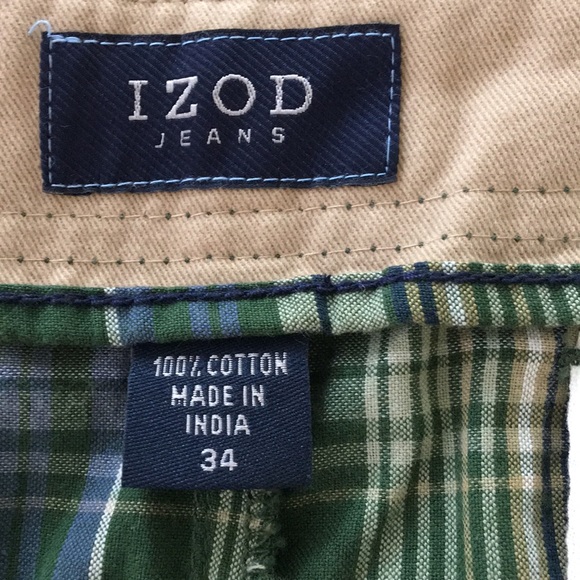 Men’s IZOD JEANS Green Plaid Shorts - Picture 4 of 7